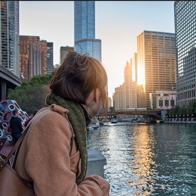 Individual Therapy 3 Woman looking at sunset near river in chicago