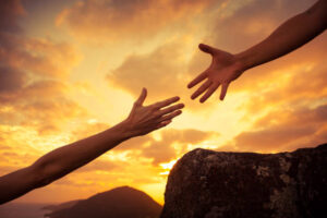 Giving a helping hand.